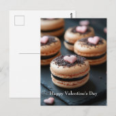 Macarones mit Herzen Valentinstag Postkarte (Vorne/Hinten)