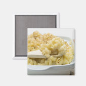 Macaroni-Käse in Backform mit Holz Magnet (Vorderseite/Rückseite)