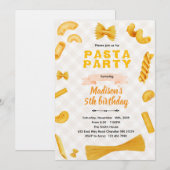 Macaroni Pasta Themed Birthday Invitation Einladung (Vorne/Hinten)