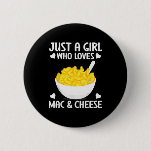 Macaronie &amp; Cheese Lustiges Mädchen, das Mac & Button