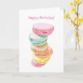 Macarons Birthday Card Karte (Gelbe Blume)