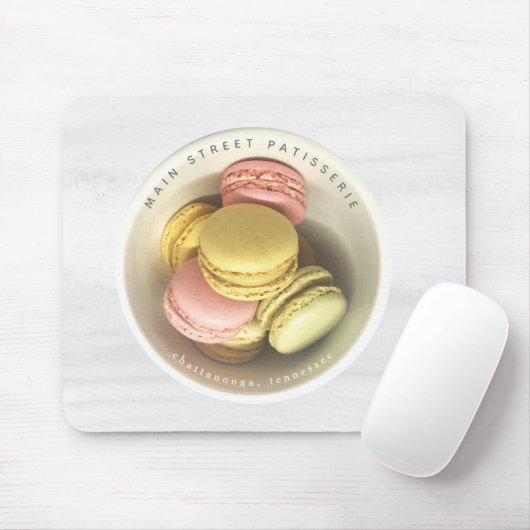 Macarons Bowl Watercolor Food Business Mousepad (Mit Mouse)