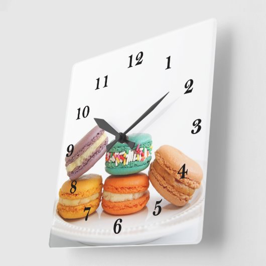 Macarons Clock Quadratische Wanduhr (Winkel)