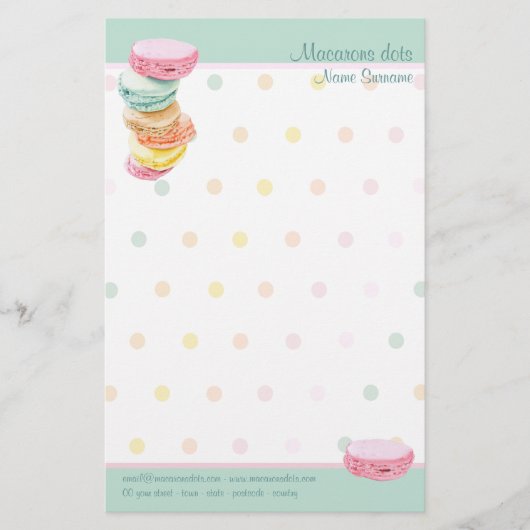 Macarons dots Stationierung Briefpapier (Vorderseite)