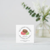 Macarons Food Restaurant Bäckerei Patisserie Quadratische Visitenkarte (Stehend Vorderseite)