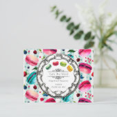 Macarons Französisch Konditorei in Wasserfarben Cu Postkarte (Stehend Vorderseite)