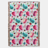 Macarons Französisch Konditorei mit Berries und Po Decke (Vorderseite Vertikal)