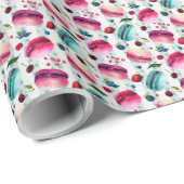 Macarons Französisch Konditorei mit Berries und Po Geschenkpapier (Rolleneckpunkt)