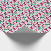 Macarons Französisch Konditorei mit Berries und Po Geschenkpapier (Ecke)