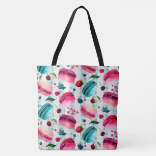 Macarons Französisch Konditorei mit Berries und Po Tasche