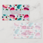 Macarons Französisch Konditorei mit Berries und Po Visitenkarte (Vorne/Hinten)