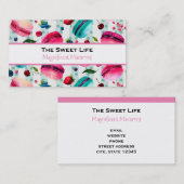 Macarons Französisch Konditorei mit Berries und Po Visitenkarte (Vorne/Hinten)