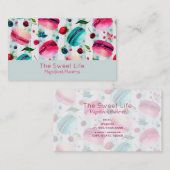 Macarons Französisch Konditorei mit Berries und Po Visitenkarte (Vorne/Hinten)