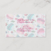 Macarons Französisch Konditorei mit Berries und Po Visitenkarte (Rückseite)