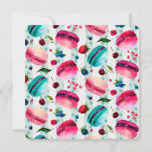 Macarons Französisches Dessert in Wasserfarben Hoc Einladung (Rückseite)