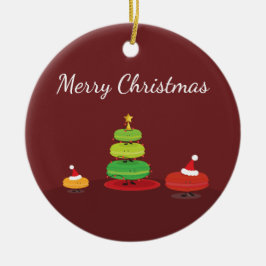 Macarons Frohe Weihnachten Keramikornament