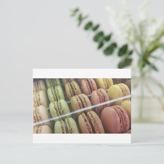 Macarons galore postkarte (Stehend Vorderseite)