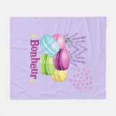 Macarons Glück Bonheur Fleecedecke (Vorderseite (Horizontal))