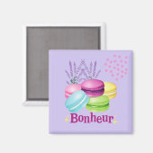 Macarons Glück Bonheur Magnet (Vorderseite/Rückseite)