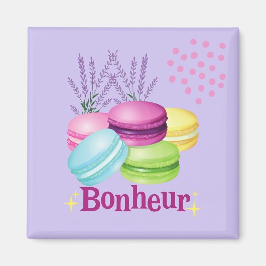 Macarons Glück Bonheur Magnet (Vorne)
