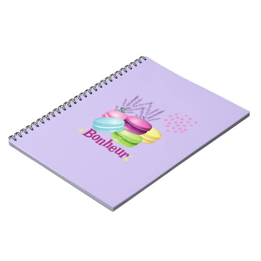 Macarons Glück Bonheur Notizblock (Linke Seite)