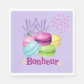 Macarons Glück Bonheur Serviette (Vorderseite)