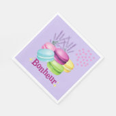 Macarons Glück Bonheur Serviette (Ecke)
