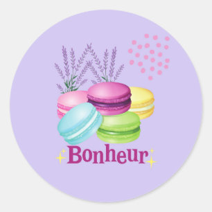 Macarons Glückseligkeit Bonheur Runder Aufkleber