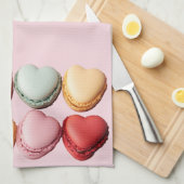 Macarons Herz Küchentücher (Viertel Falte)