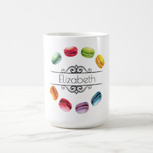Macarons in einem Kreis   Französischer Konditor i Kaffeetasse