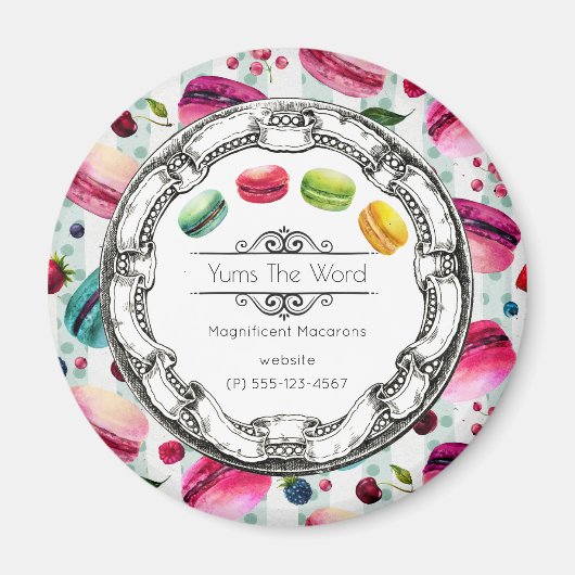 Macarons in einem Kreis | Französischer Konditor i Magnet (Vorne)