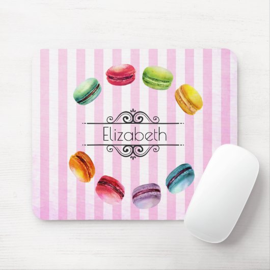 Macarons in einem Kreis | Französischer Konditor i Mousepad (Mit Mouse)