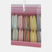 Macarons in verschiedenen Farben Ornament Aus Glas (Vorderseite links)