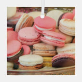 Macarons in verschiedenen Farben Ornament Aus Glas (Rückseite)