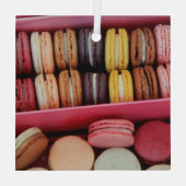 Macarons in verschiedenen Farben Ornament Aus Glas (Rückseite)