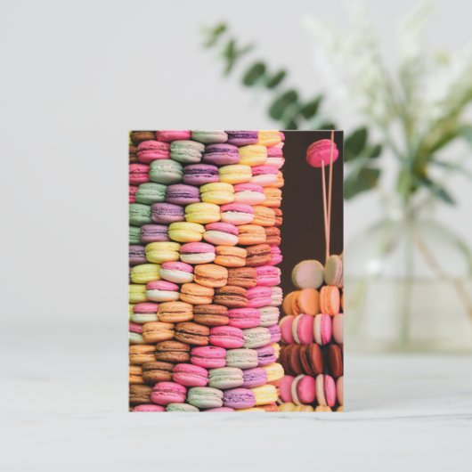 Macarons-Karte Postkarte (Stehend Vorderseite)