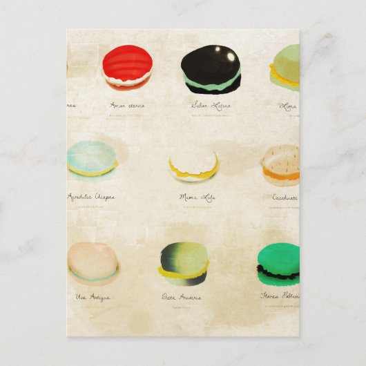 Macarons Paris Pastry Rupydetequila Postkarte (Vorderseite)