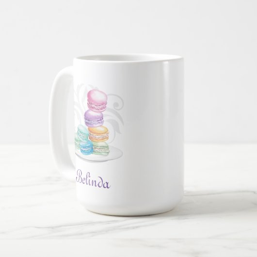 Macarons personalisierter Schlamm Kaffeetasse (Vorderseite Links)