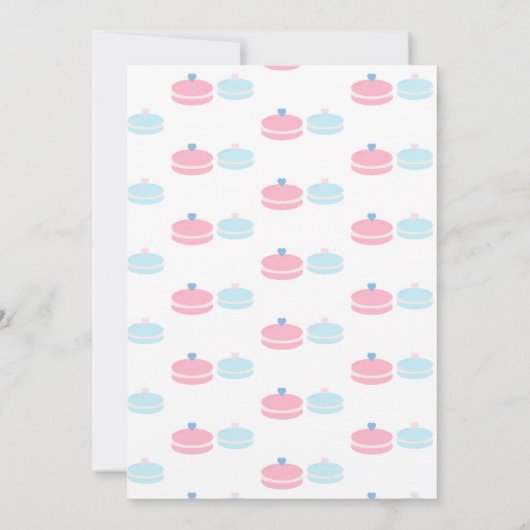 Macarons Pink Blue Gender Offenbarung Er oder sie Einladung (Rückseite)