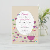 Macarons & Pink Crystal Punch Set Brautparty in Einladung (Stehend Vorderseite)