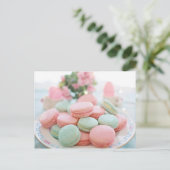 Macarons Postkarte (Stehend Vorderseite)