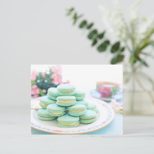Macarons Postkarte (Stehend Vorderseite)