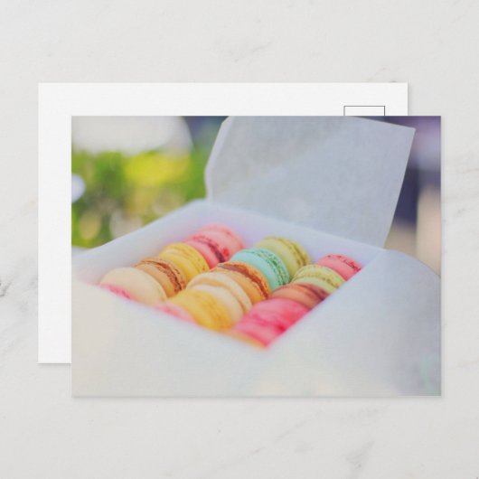 Macarons Postkarte (Vorne/Hinten)