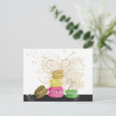 Macarons Postkarte (Stehend Vorderseite)