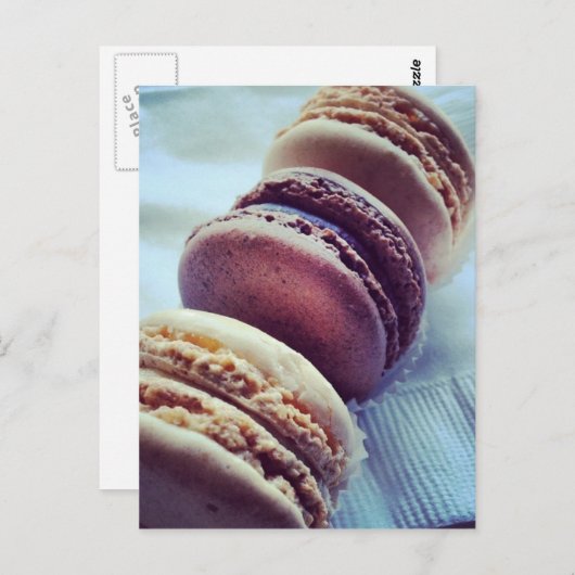 Macarons Postkarte (Vorne/Hinten)