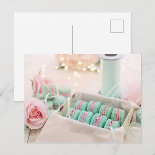 Macarons Postkarte (Vorne/Hinten)