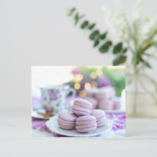 Macarons Postkarte (Stehend Vorderseite)