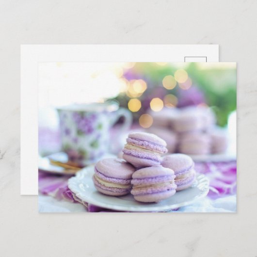 Macarons Postkarte (Vorne/Hinten)