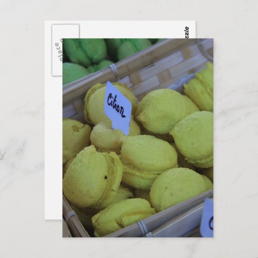 Macarons Postkarte (Vorne/Hinten)