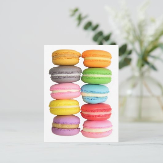 Macarons Postkarte (Stehend Vorderseite)